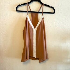 Brown & white women's tank top